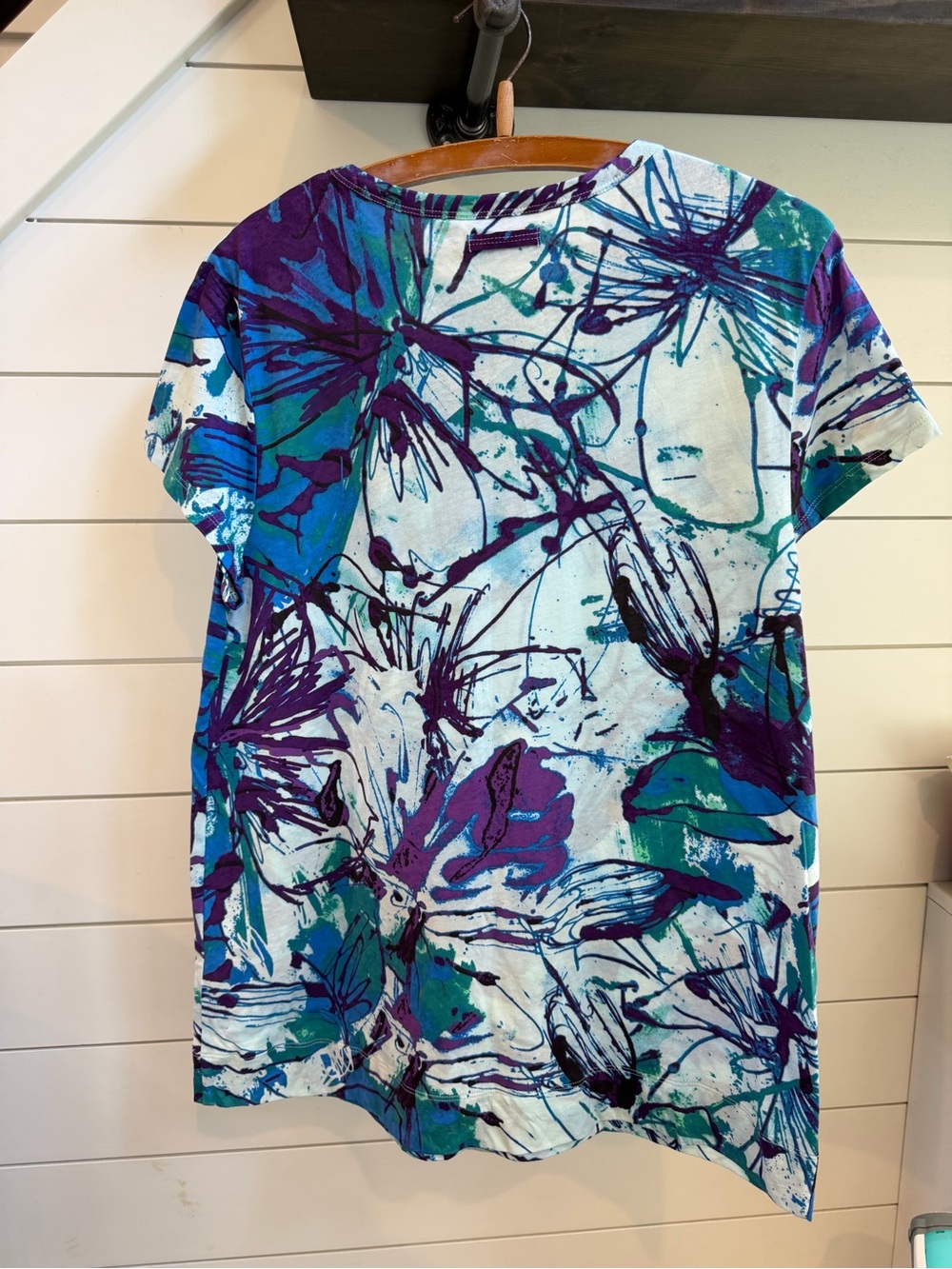 Simply Vera Vera Wang Blue, Teal & Purple Floral Short-Sleeve Tee